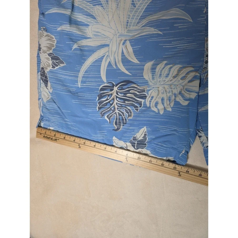 Tommy Bahama Men's Hawaiian Swim Shorts Size XXL‎ Blue White Floral Pineapple